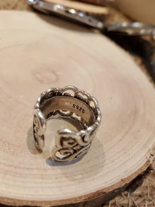 Anillo Filigrana Plata Piedra Onix Negra