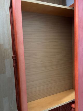 Cómoda/Aparador Bambú y Mimbre Rojo oscuro