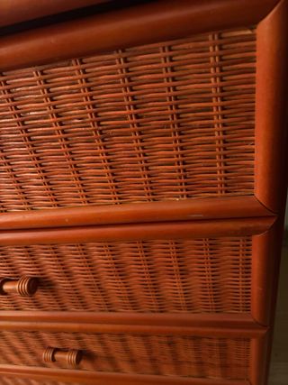 Cómoda/Aparador Bambú y Mimbre Rojo oscuro