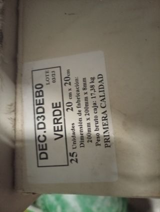 Azulejo Verde 20x20cm DEC.D3DEBO