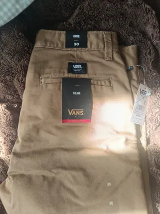 Pantalones Vans Slim Beige Talla 30.