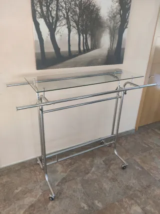 Perchero Burro Acero Inox y Balda Cristal