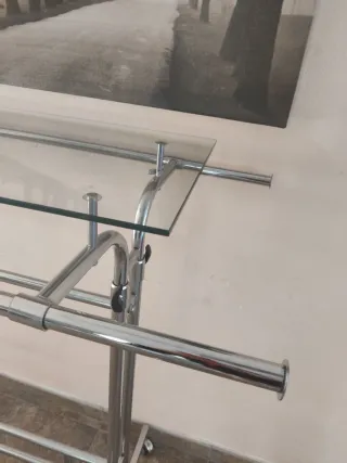 Perchero Burro Acero Inox y Balda Cristal