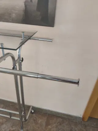 Perchero Burro Acero Inox y Balda Cristal