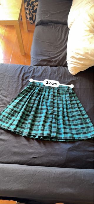 Conjunto Vintage Años 80 Cuadros Azul/Negro