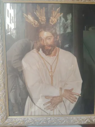 Marco de madera Jesús Cristo dorado