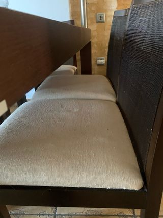 Mesa comedor madera extensible + 6 sillas