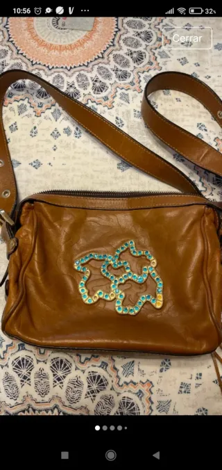 Bolso Tous Marrón con Detalles Dorados