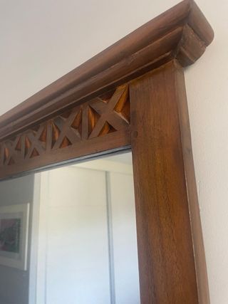 Comodino in legno massello con specchio