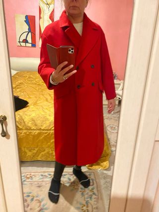 Cappotto rosso doppio petto nuovo