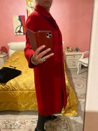 Cappotto rosso doppio petto nuovo