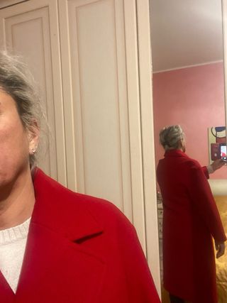 Cappotto rosso doppio petto nuovo