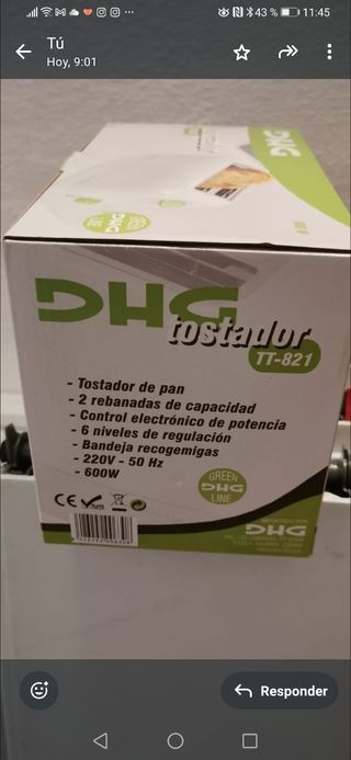 Tostador DHG Green line TT-821