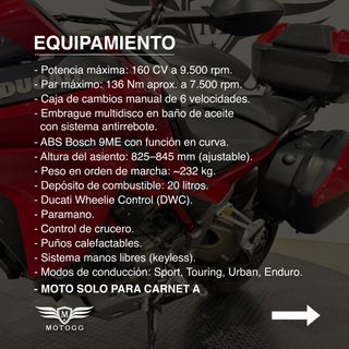 DUCATI MULTIESTRADA 1200 S - 2016, con 47.835 KM