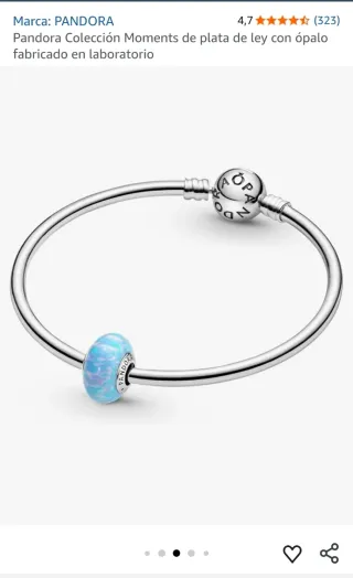 Lote 2 Charms Pandora con ópalo y con Turquesa.