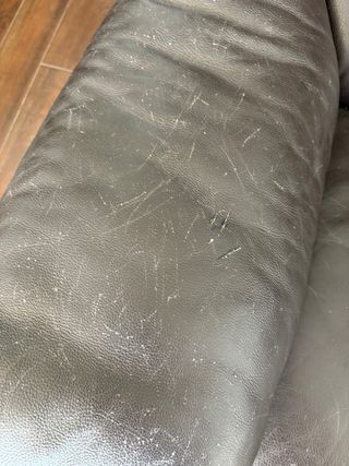 Sofá de piel marrón 2 plazas
