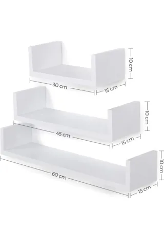 Estantes de pared blancos songmics