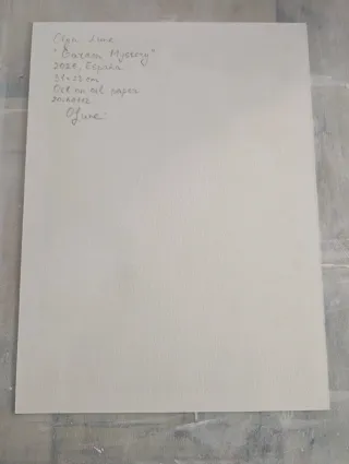 Pintura al óleo sobre papel "una gata" enmarcado