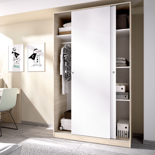 Guardaroba Bianco Naturale a 2 Ante Scorrevoli