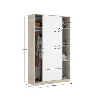 Guardaroba Bianco Naturale a 2 Ante Scorrevoli