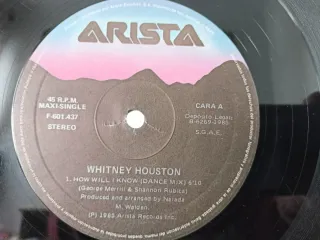 Vinilo Whitney Houston "How Will I Know" 1985.