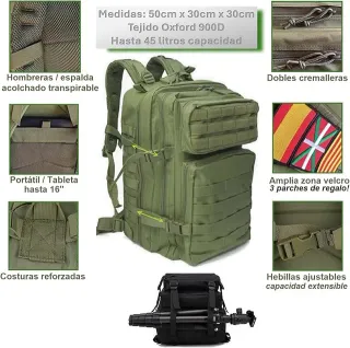 Mochila Táctica Militar 50L Impermeable