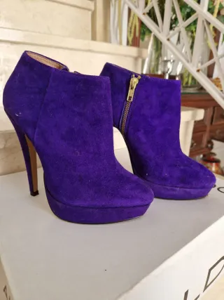 Botines Morados Tacón Plataforma