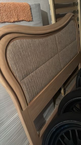 Cabecero de cama 150cm madera y tela