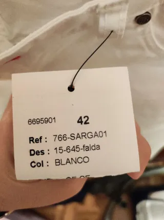 Falda LAZHER Blanca Talla 42