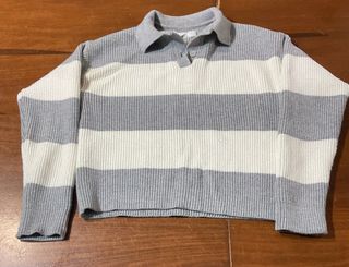 Maglione bambina Zara righe grigio/bianco