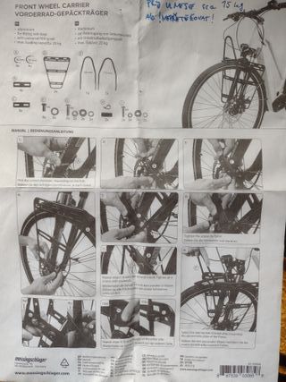 Portabultos delantero bicicleta