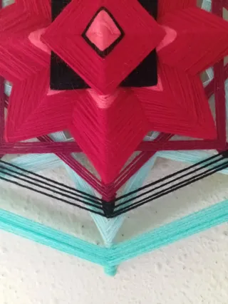 Mandala Estrella Roja y Turquesa