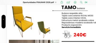 Butaca TAMO FRAJUMAR alta respaldo