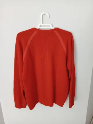 Jersey hombre rojo cuello redondo