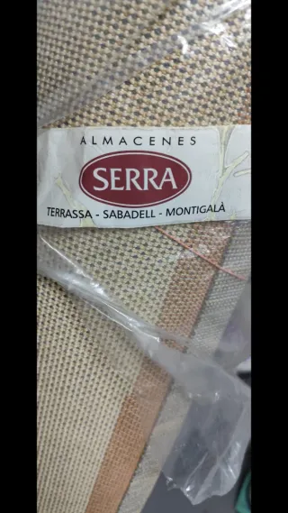 Alfombra beige 170x240 con cuadrados azules