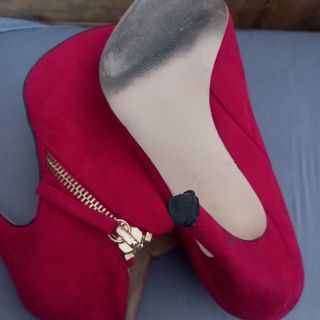 Botines tacón alto rosa