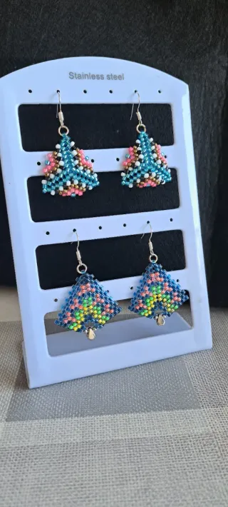 Pendientes tipo Miyuki cometa Multicolor