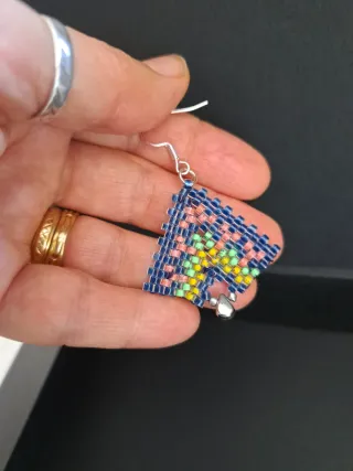 Pendientes tipo Miyuki cometa Multicolor