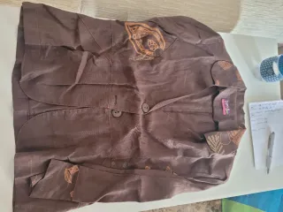 Conjunto DPM Falda y Blazer Marrón Estampado