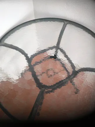 Mesa redonda jardín cristal y metal