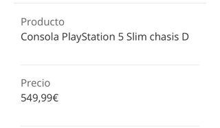 PlayStation 5 Slim Sony Negra/Blanca