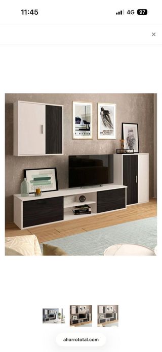 Mueble salón blanco y negro