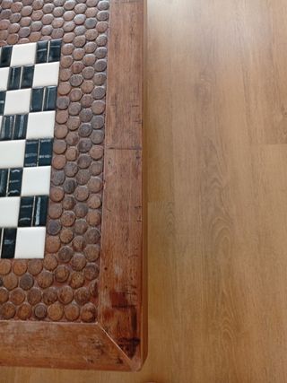 Mesa de centro rústica madera y cerámica