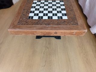 Mesa de centro rústica madera y cerámica