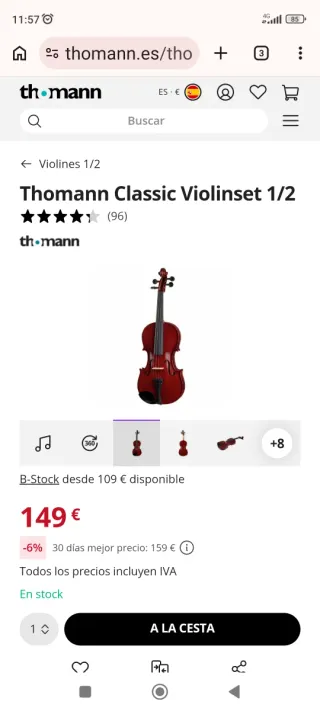 Violín Thomann 1/2