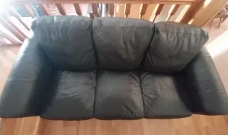 2 Sofás de polipiel negros IKEA