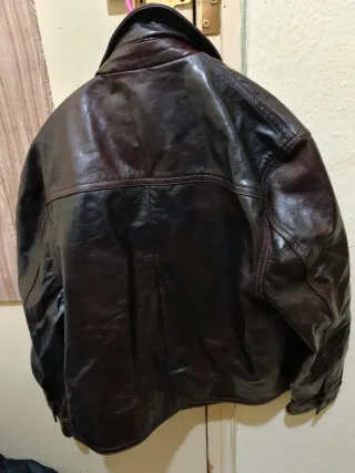 Chaqueta de piel hombre marrón