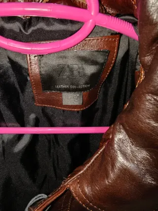 Chaqueta de piel hombre marrón