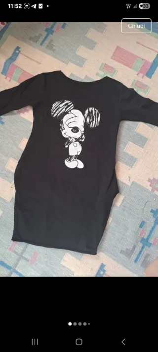 Vestito felpa Topolino nero