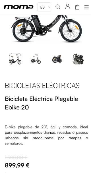 Bicicleta eléctrica Moma Ebike 20 nueva